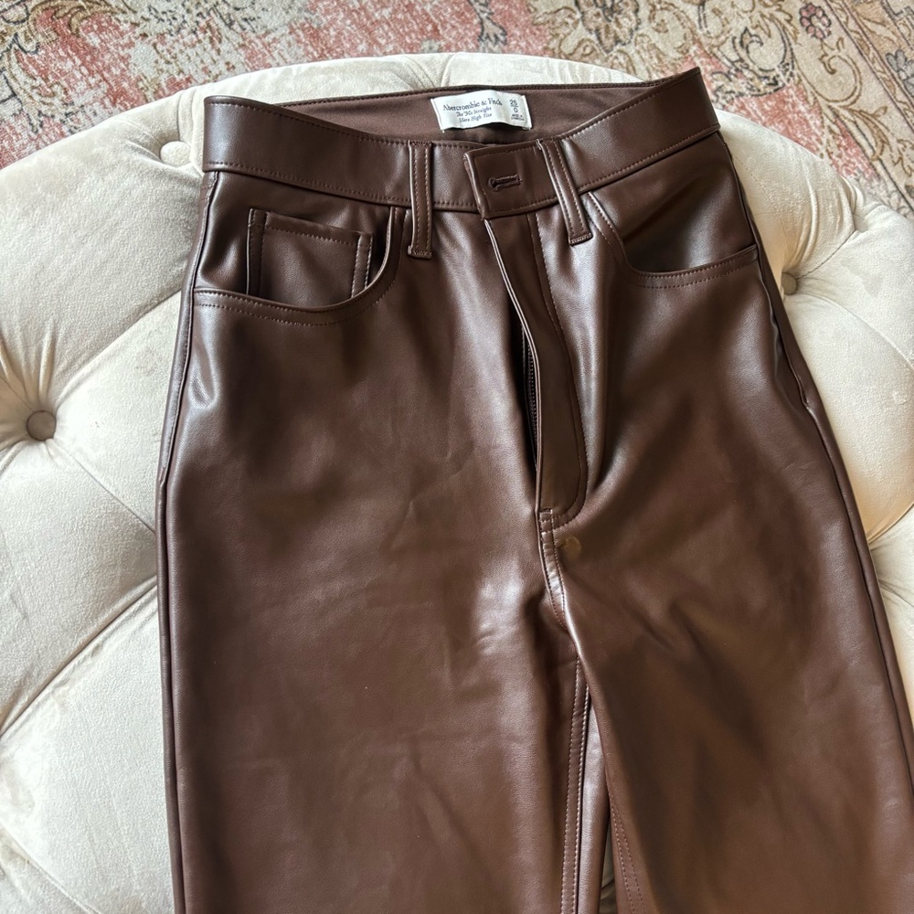 Abercrombie Vegan Leather 90s Straight Pant